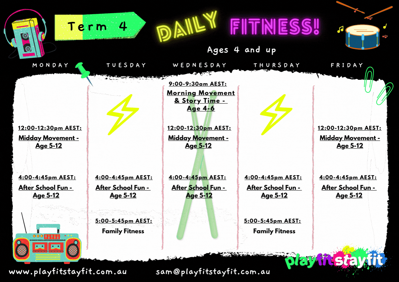 Term 4 - Online Fitness Timetable